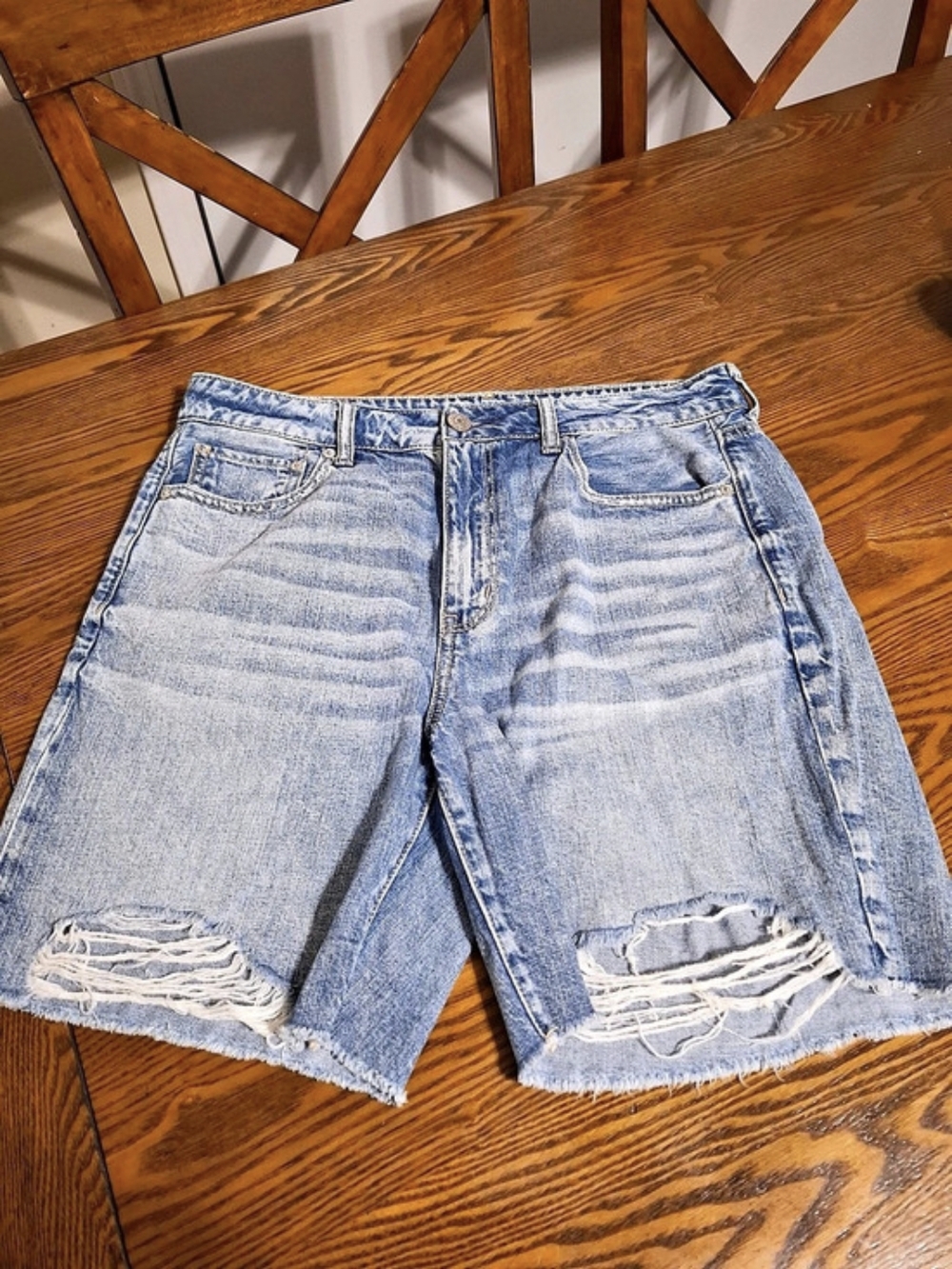 American Eagle Distressed Denim Jean Shorts Size 12